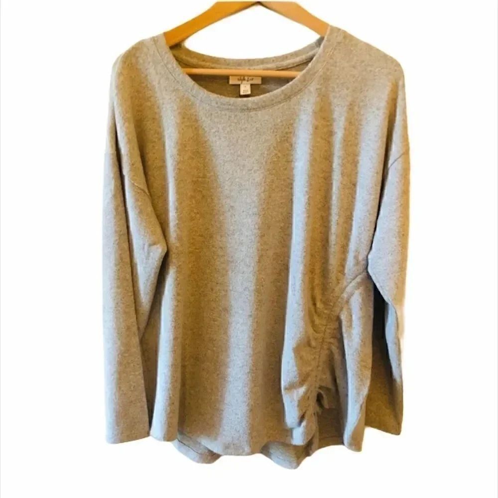 Style & Co Ruched-Tie Top Womens Sweater